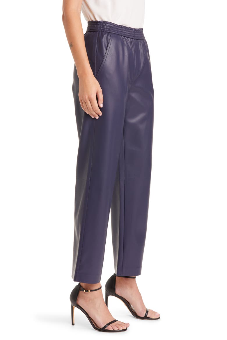 Ariella Faux Leather Pants, Alternate, color, NAVY