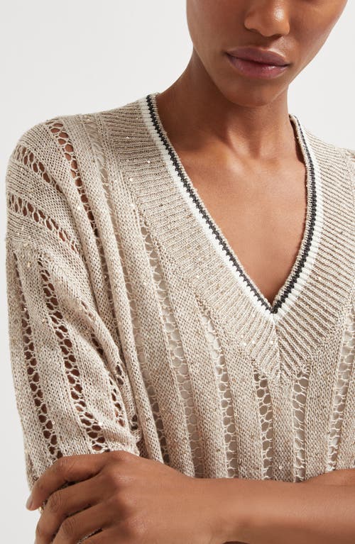 Brunello Cucinelli Dazzling Dress In Cool Beige