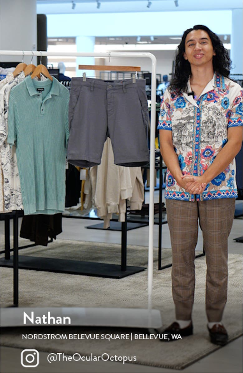 Arizona Flat Front Stretch Cotton Blend Shorts, sales video thumbnail