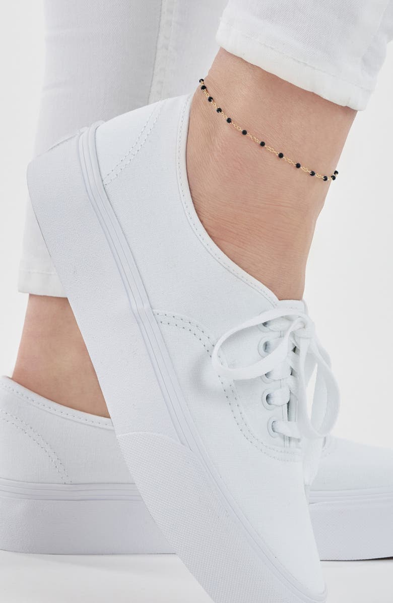 ES JEWELRY Enamel Station Chain Anklet, Alternate, color, 