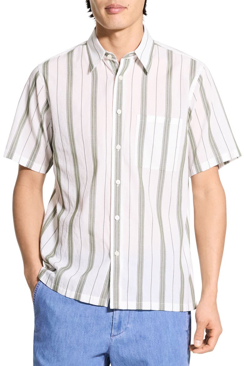 Noll Summer Dobby Short Sleeve Button-Up Shirt, Main, color, IVORY/ ORCHARD