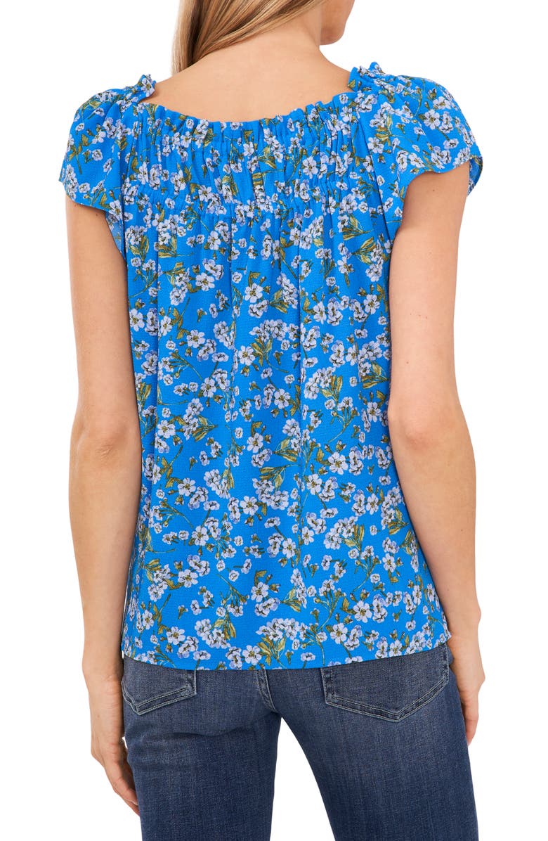 CeCe Floral Print Square Neck Blouse, Alternate, color, 