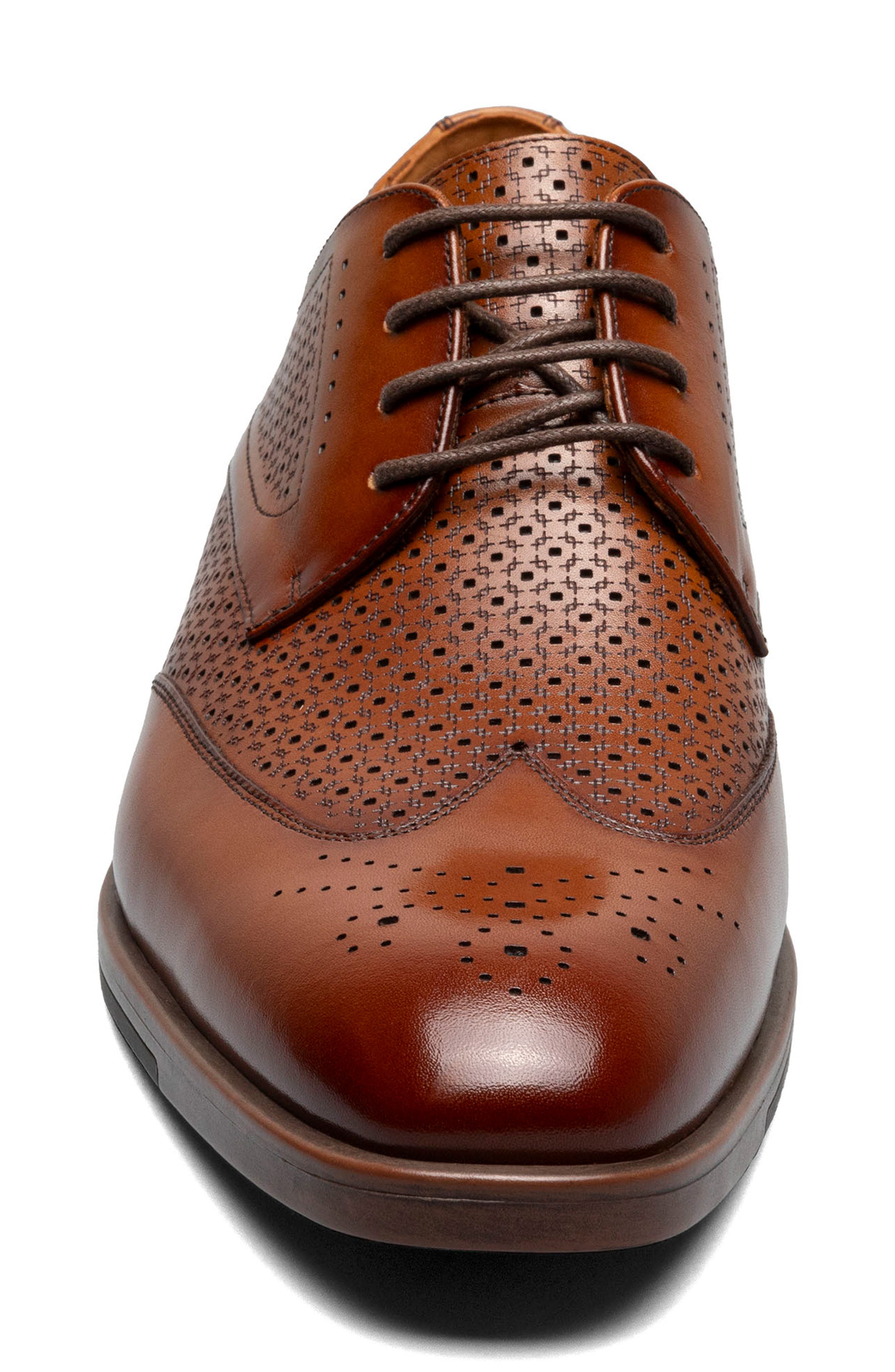 Stacy Adams Asher Wingtip Derby, Alternate, color, Cognac