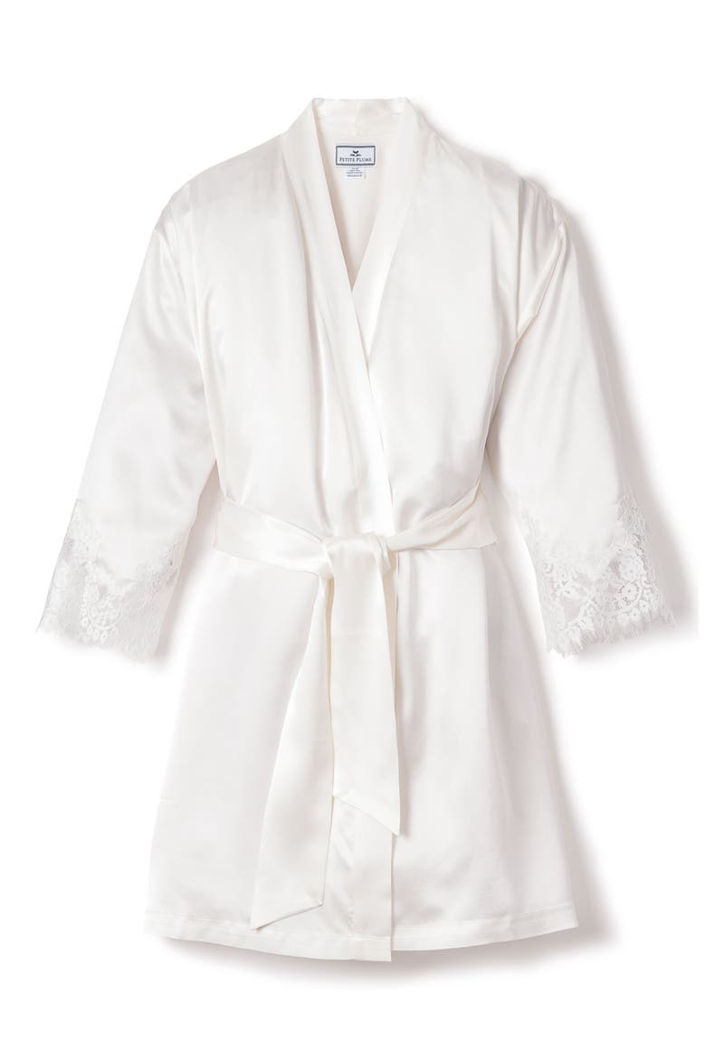 Silk Lace Robe, Alternate, color, WHITE