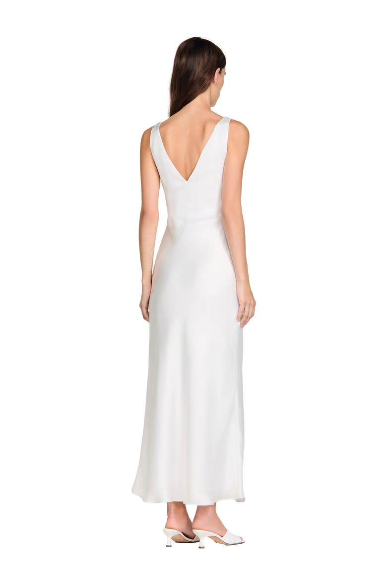 Jewel satin-effect maxi dress, Alternate, color, White