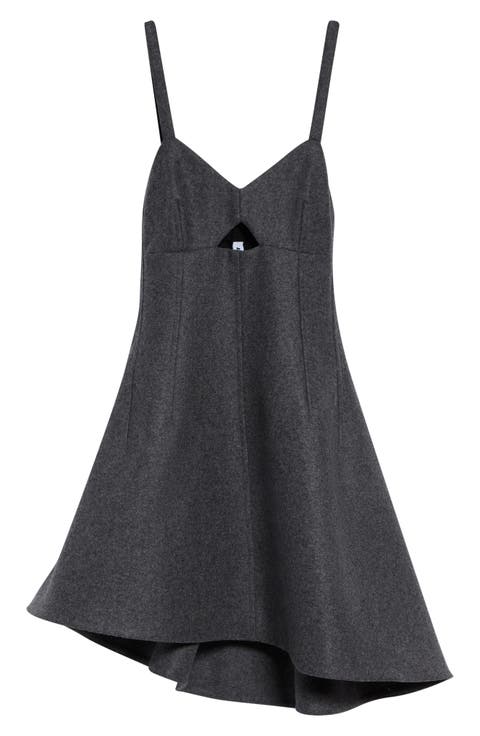 Asymmetric Wool Bustier Dress