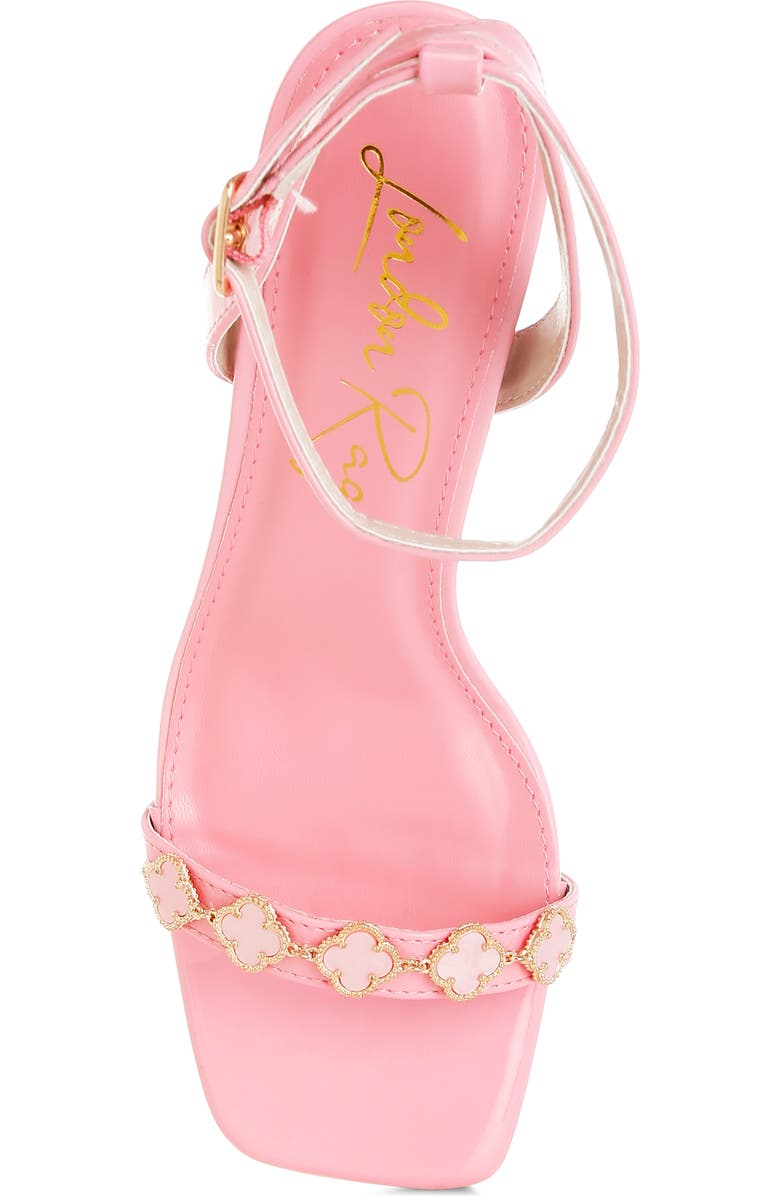 LONDON RAG Ebina Charm Clear Heel Ankle Wrap Sandal, Alternate, color, Pink