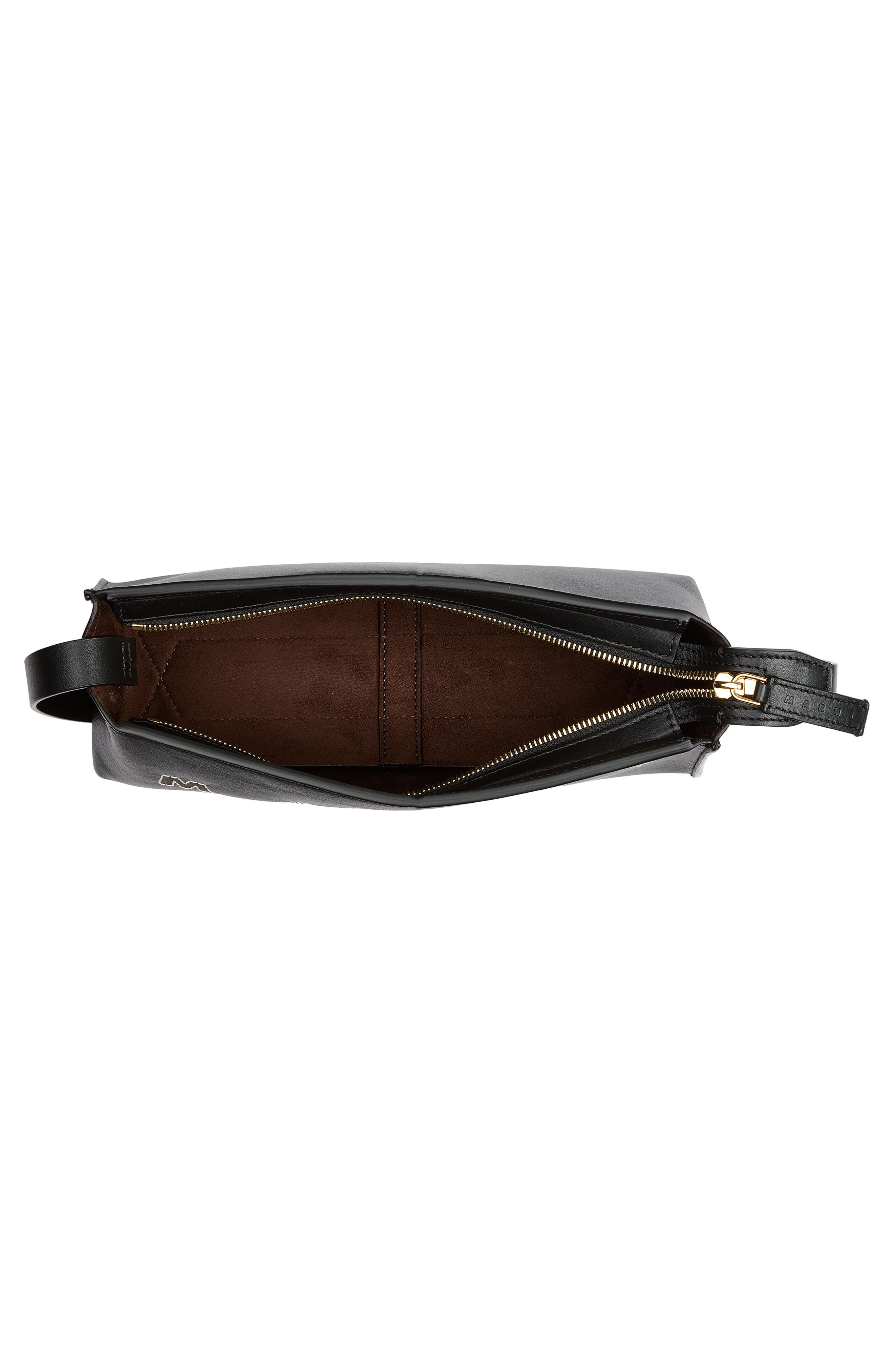 Leather Baguette Hobo Bag, Alternate, color, 00N99 BLACK