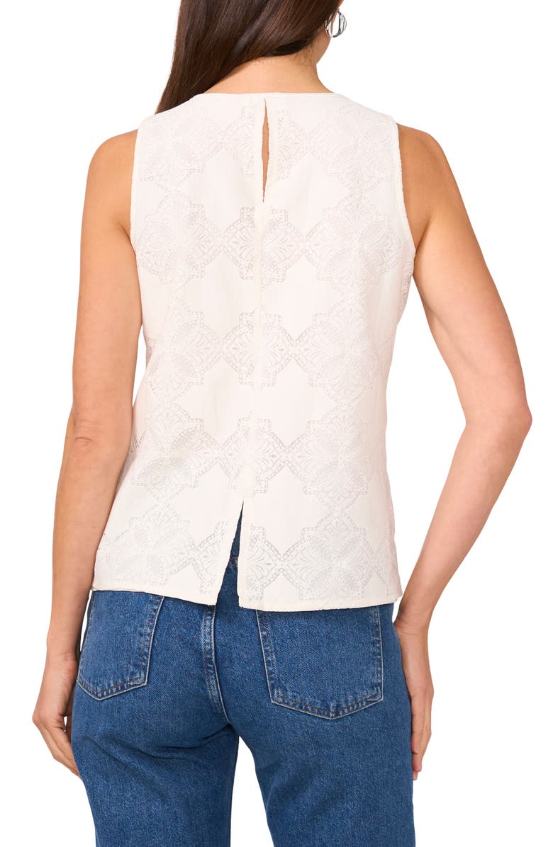 Vince Camuto Lace Cotton Blend Keyhole Tank, Alternate, color,