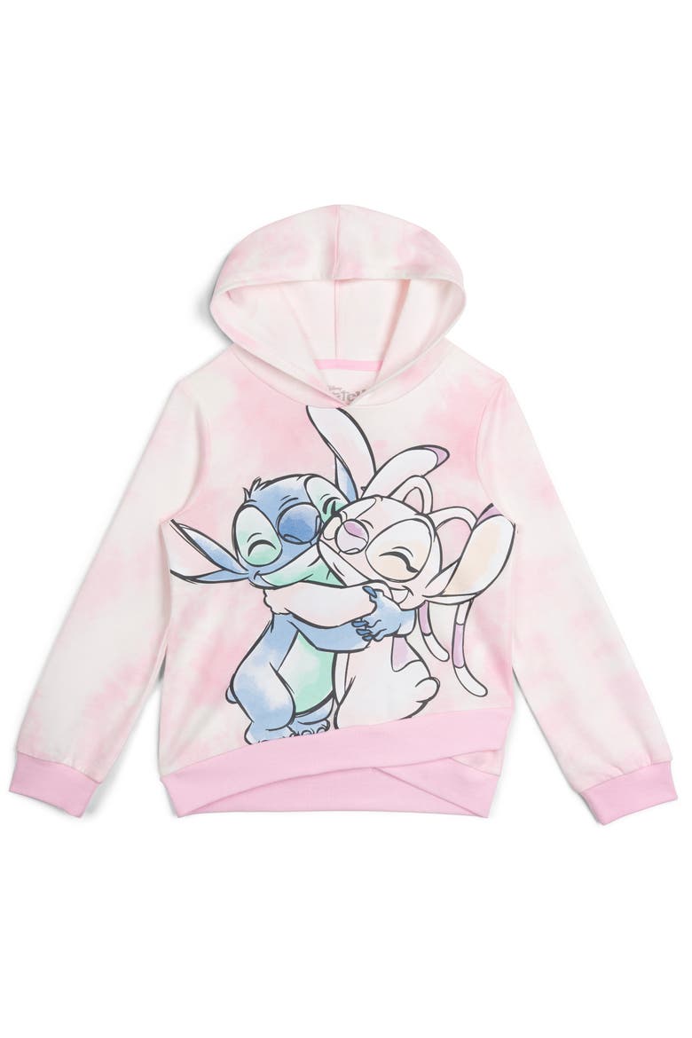 Lilo & Stitch Fleece Pullover Hoodie, Main, color, Stitch Angel Pink Dye