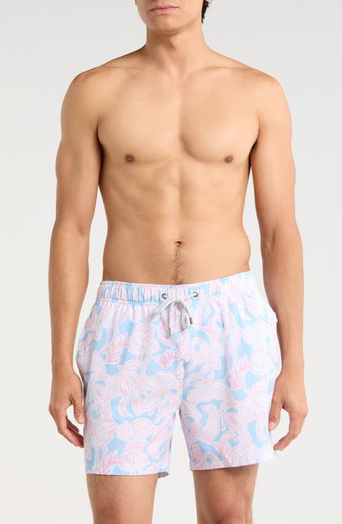 Seersucker Printed Volley Swim Shorts