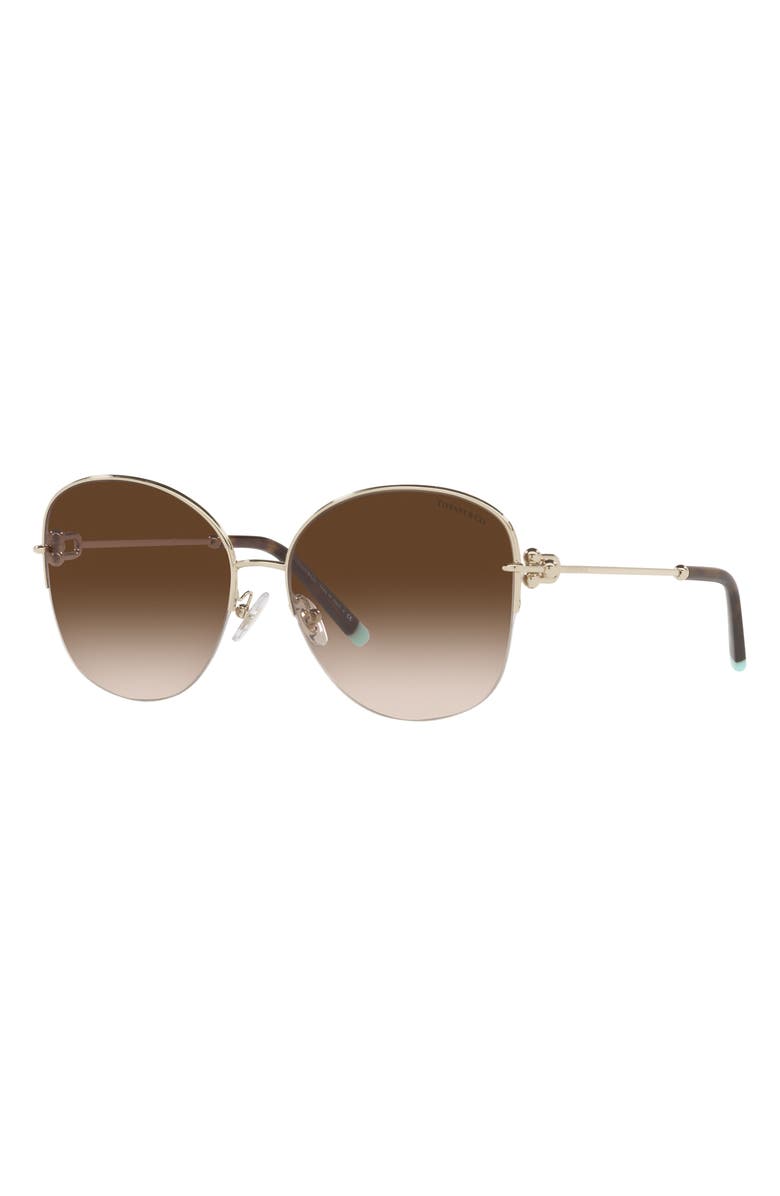 Tiffany & Co. 58mm Gradient Pillow Sunglasses, Alternate, color, Pale Gold