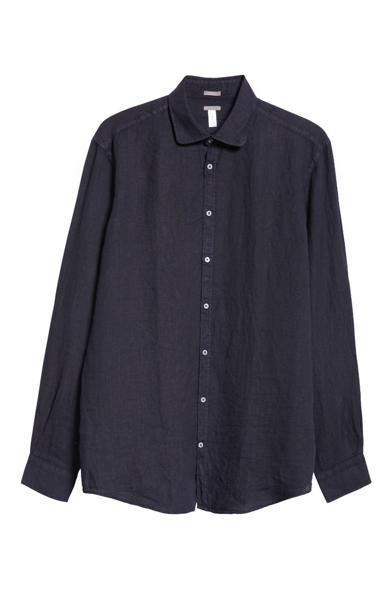Canary Linen Button-Up Shirt, Alternate, color, U501 BLU
