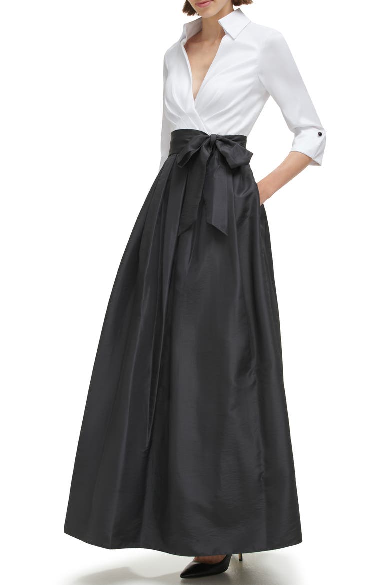 Mixed Media Ballgown, Alternate, color, IND WHT 1