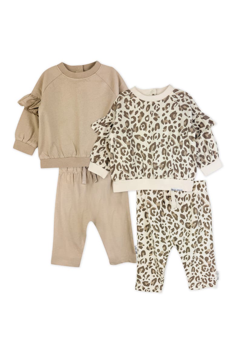 Kids' Aurora Organic Cotton Jogger Set, Main, color, NATURAL SNOW LEOPARD