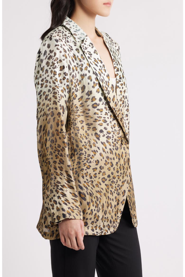 Ombré Metallic Animal Print Blazer, Alternate, color, BROWN MULTI