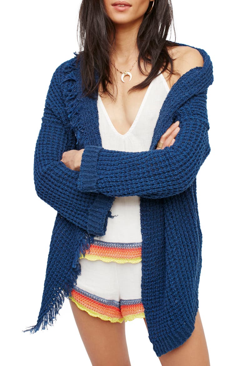 I'll Be Around Cardigan, Main, color, SAPPHIRE