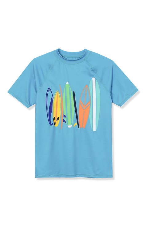 Boys Short Sleeve UPF 50 Sun Protection Rash Guard