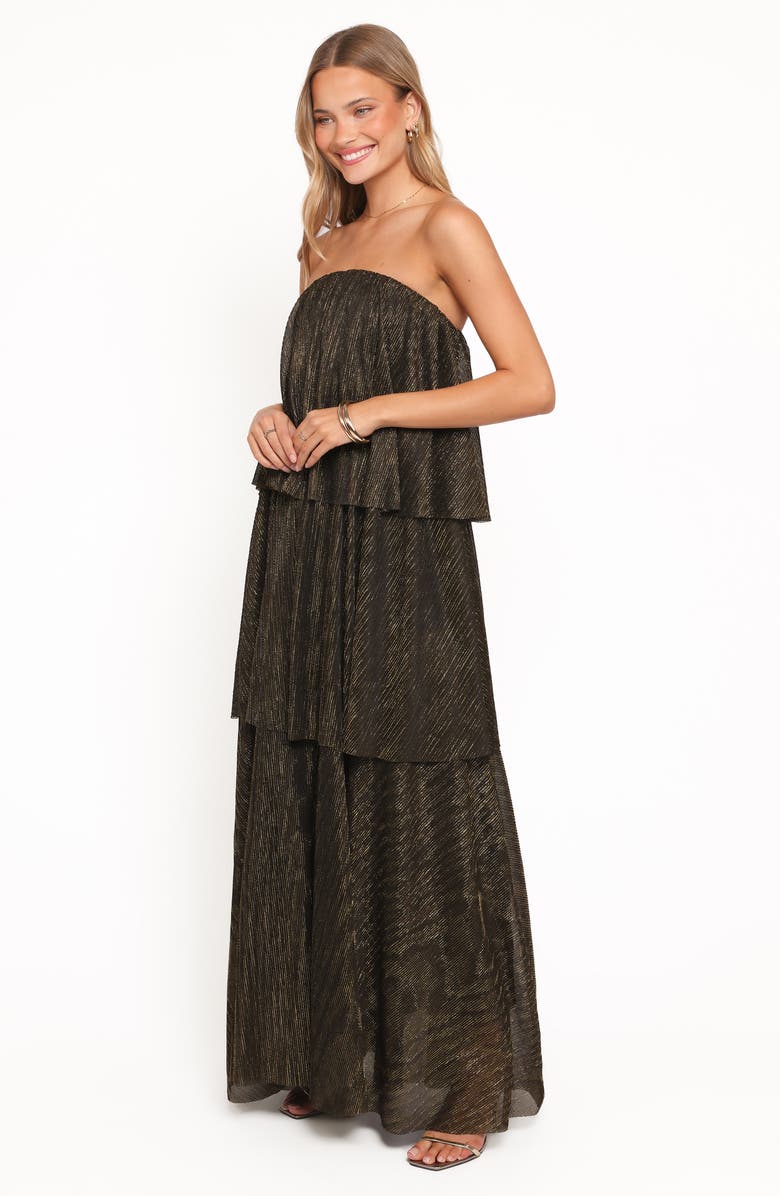Petal & Pup Bloom Tiered Strapless Maxi Dress, Alternate, color, Black
