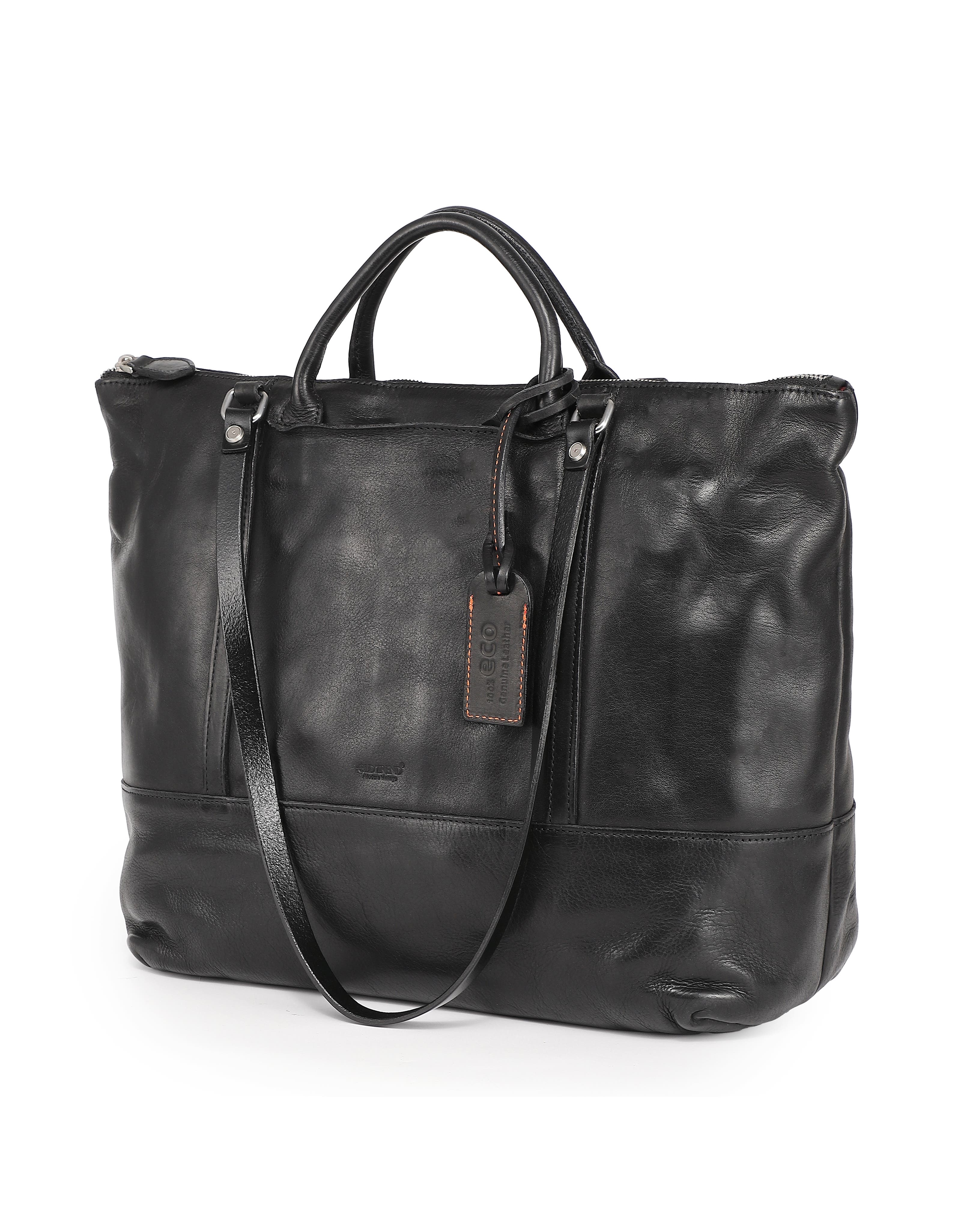 OLD TREND Crocus Genuine Leather Spacious Carryall Tote, Alternate, color, Black