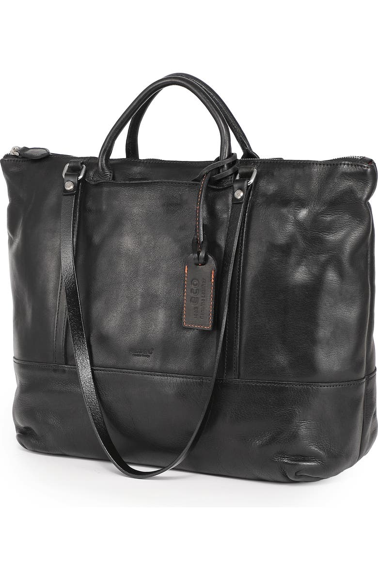 OLD TREND Crocus Genuine Leather Spacious Carryall Tote, Alternate, color, Black
