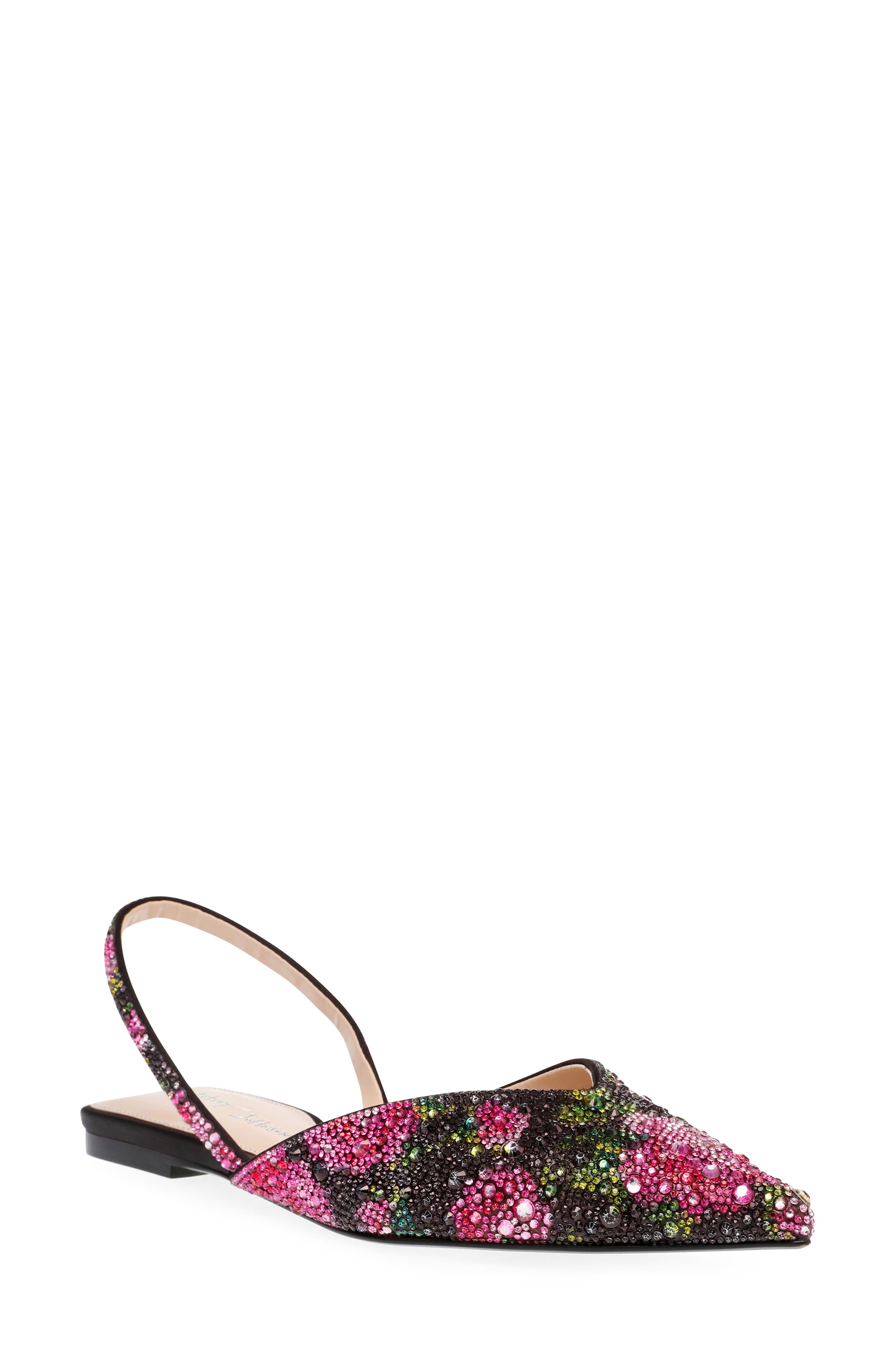 Betsey Johnson Vance Pointed Toe Slingback Flat, Main, color, 