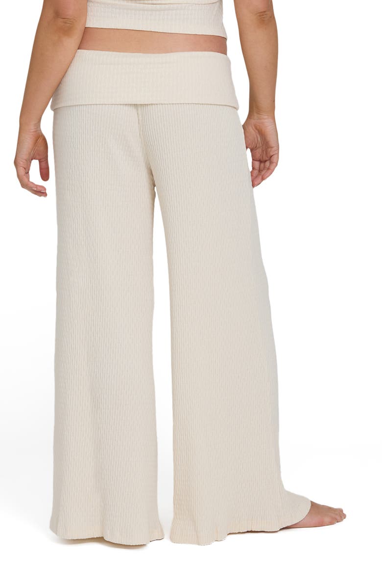 Billabong Sweet Coast Wide Leg Knit Pants, Alternate, color, White Cap