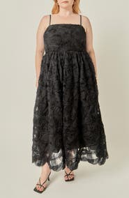 English Factory Flower Embellished Midi Dress