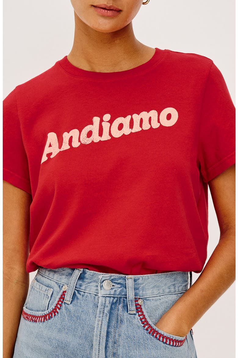x Giadzy The Classic Crewneck Graphic T-Shirt, Alternate, color, ANDIAMO TOMATO
