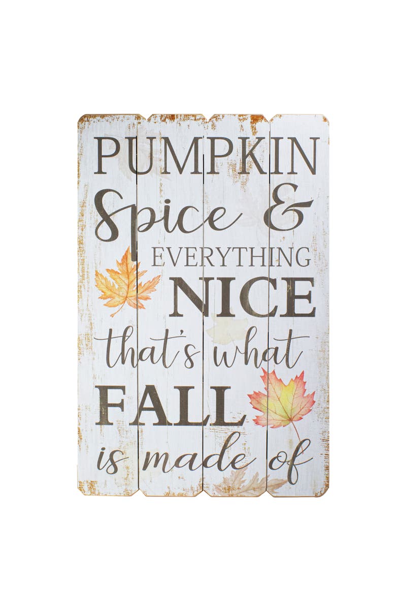 Northlight Pumpkin Spice Everything Nice Fall Wooden Wall Sign - 23.5", Main, color, 