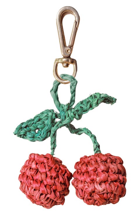 Cherry Raffia Bag Charm