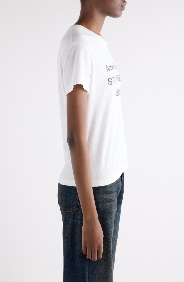 Acne Studios Etza 1996 Distressed Logo Graphic T-Shirt, Alternate, color, Off White