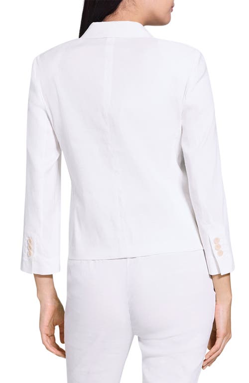 Theory Shrunken Linen Blend Jacket In White