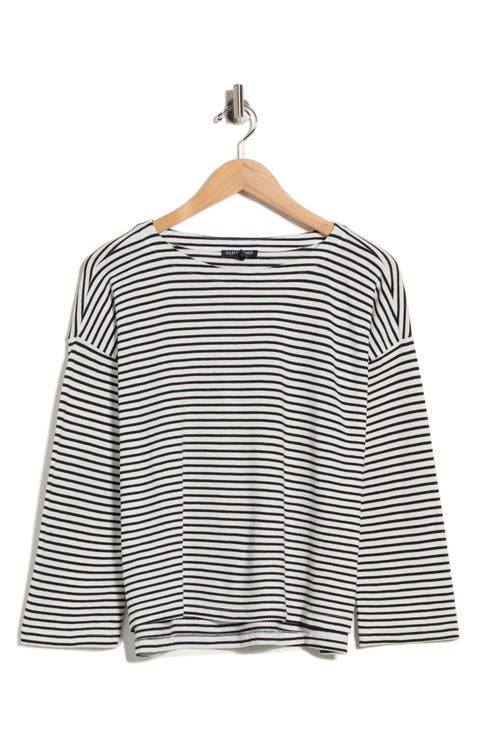 Striped Organic Cotton Bateau Neck Top