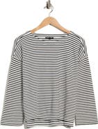Eileen Fisher Striped Organic Cotton Bateau Neck Top