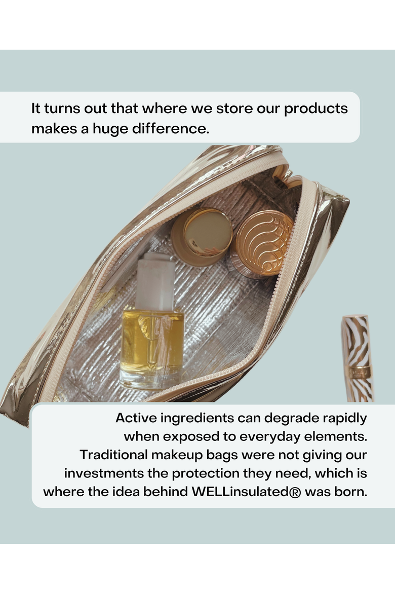 Performance Beauty Bag, Alternate, color, Metallic Gold