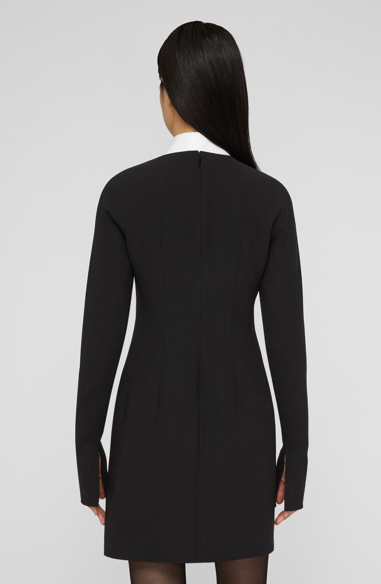 Lafayette 148 New York Long Sleeve Stretch Wool Sheath Dress, Alternate, color, Black