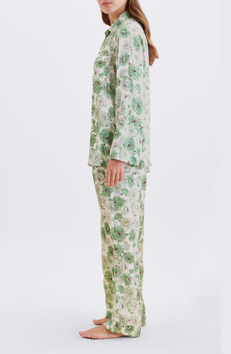 Papinelle Florence Cotton Sateen Pajamas, Alternate, color, Tea Green