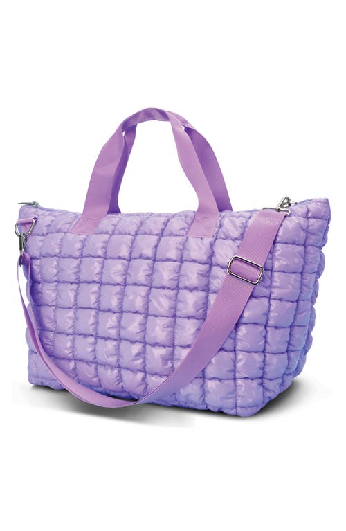 Iscream Kids' Shiny Puffer Overnight Bag In Purple