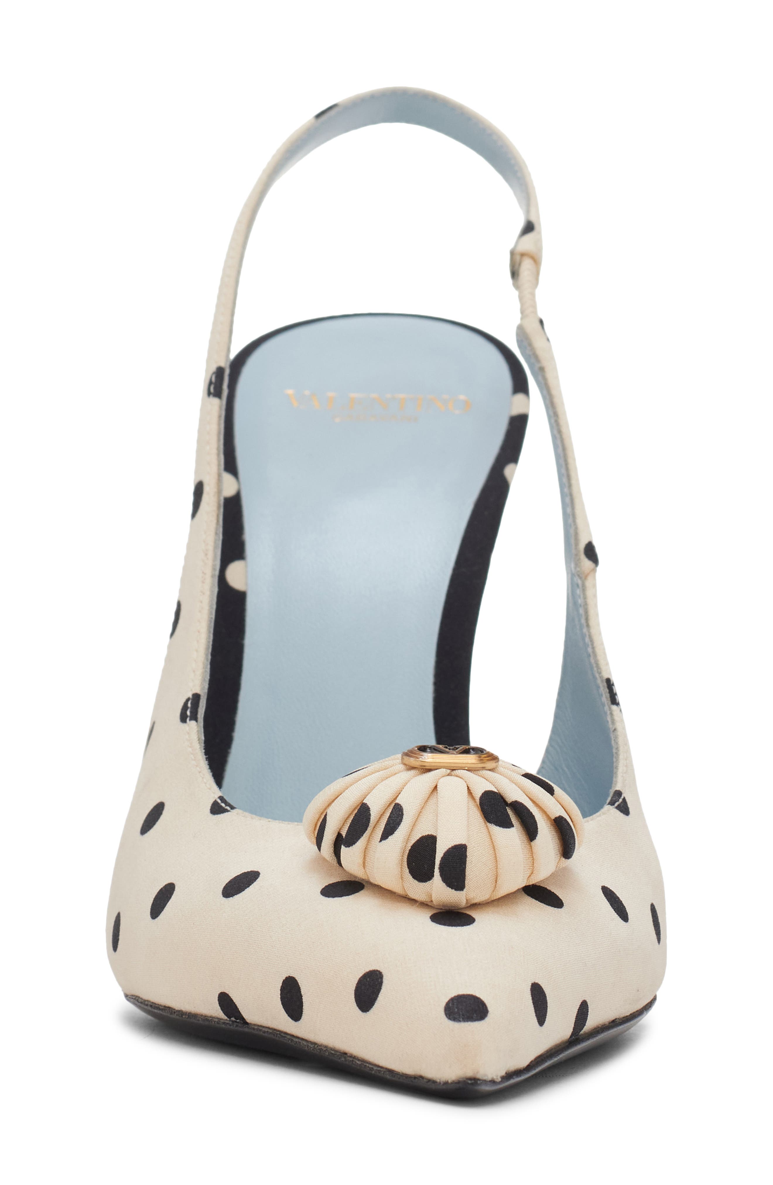 Coeur Royal Polka Dot Slingback Pump, Alternate, color, BLACK/ OFF WHITE