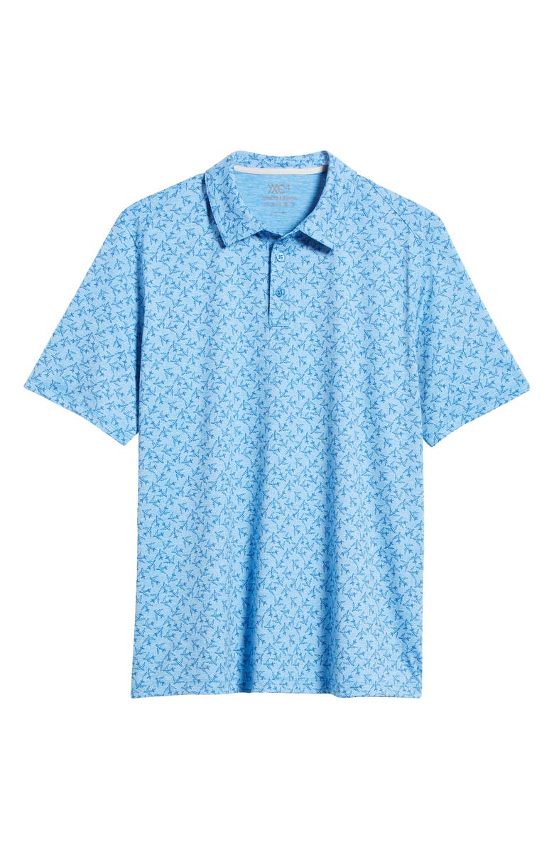 Johnston & Murphy XC4<sup>®</sup> Airplane Print Performance Polo, Alternate, color, Blue