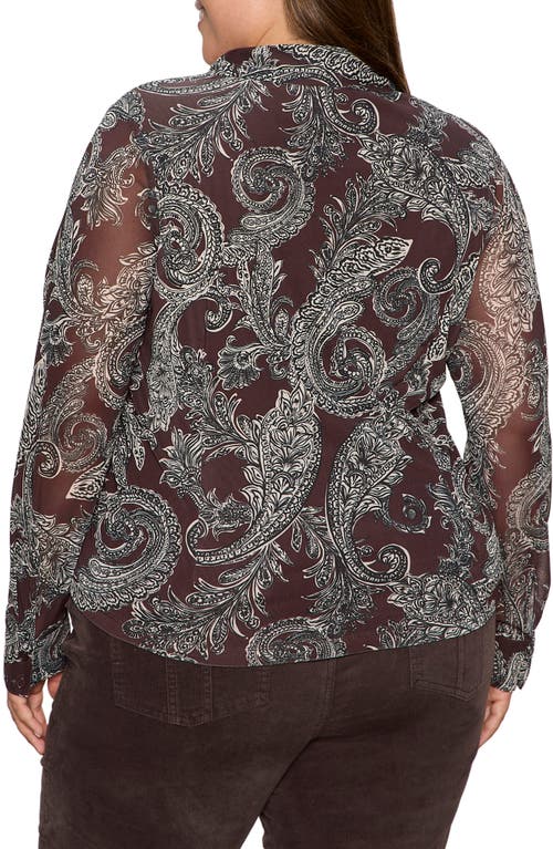Sanctuary Fitted Mesh Button-up Shirt In Multi