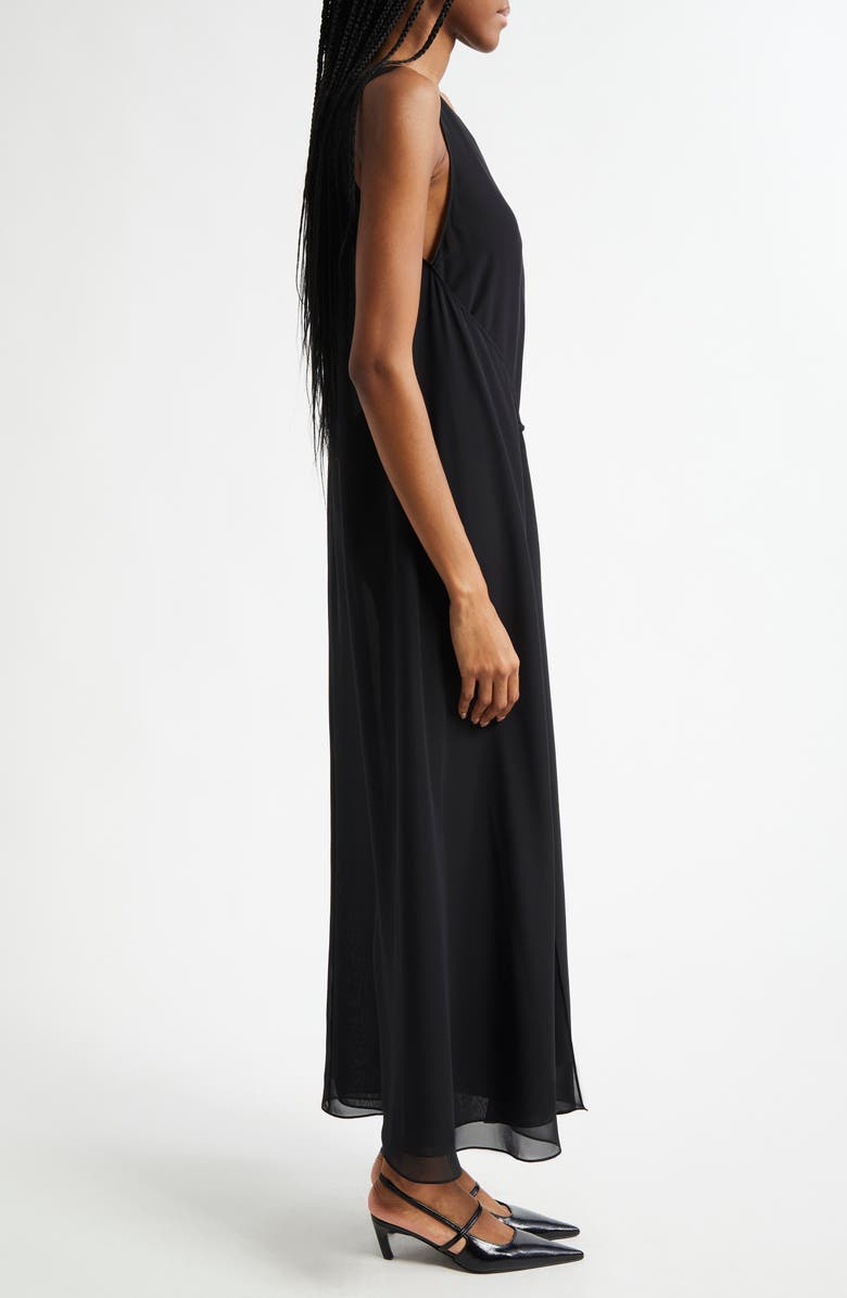 Emporio Armani Techno Sleeveless Maxi Dress, Alternate, color, Solid Black