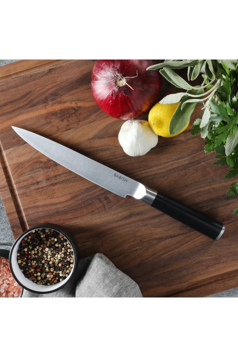 High Carbon German Steel Full Tang Forged Carving Knife, Alternate, color, Stainless Steel