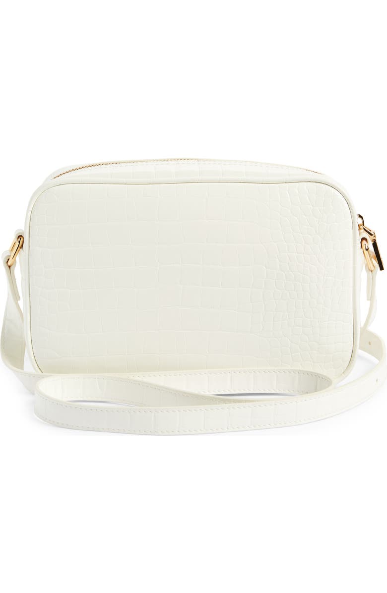 Love Moschino Croc Embossed Faux Leather Crossbody Bag, Alternate, color,