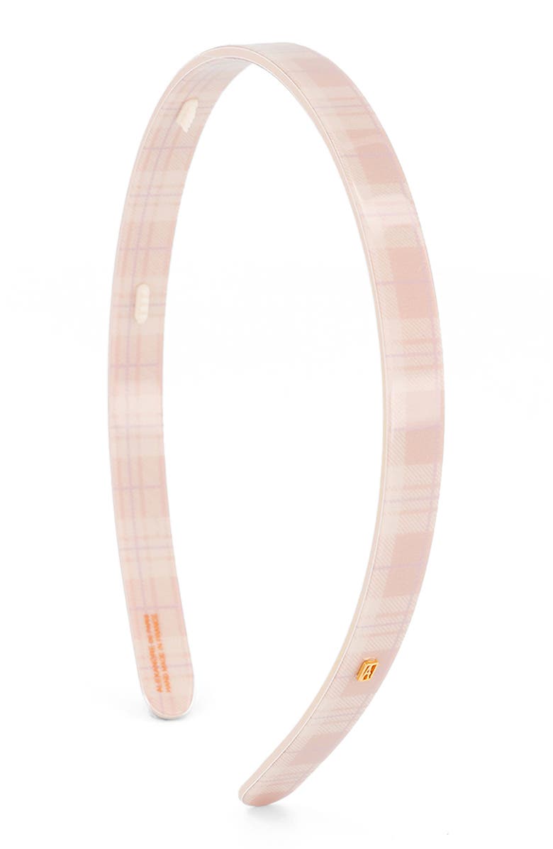 Alexandre de Paris Plaid Acetate Headband, Main, color, Pink