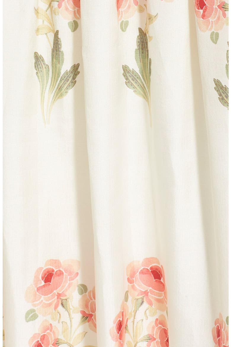 'Penny' Rose Print Raw Silk Midi Dress, Alternate, color, ROSE PRINT