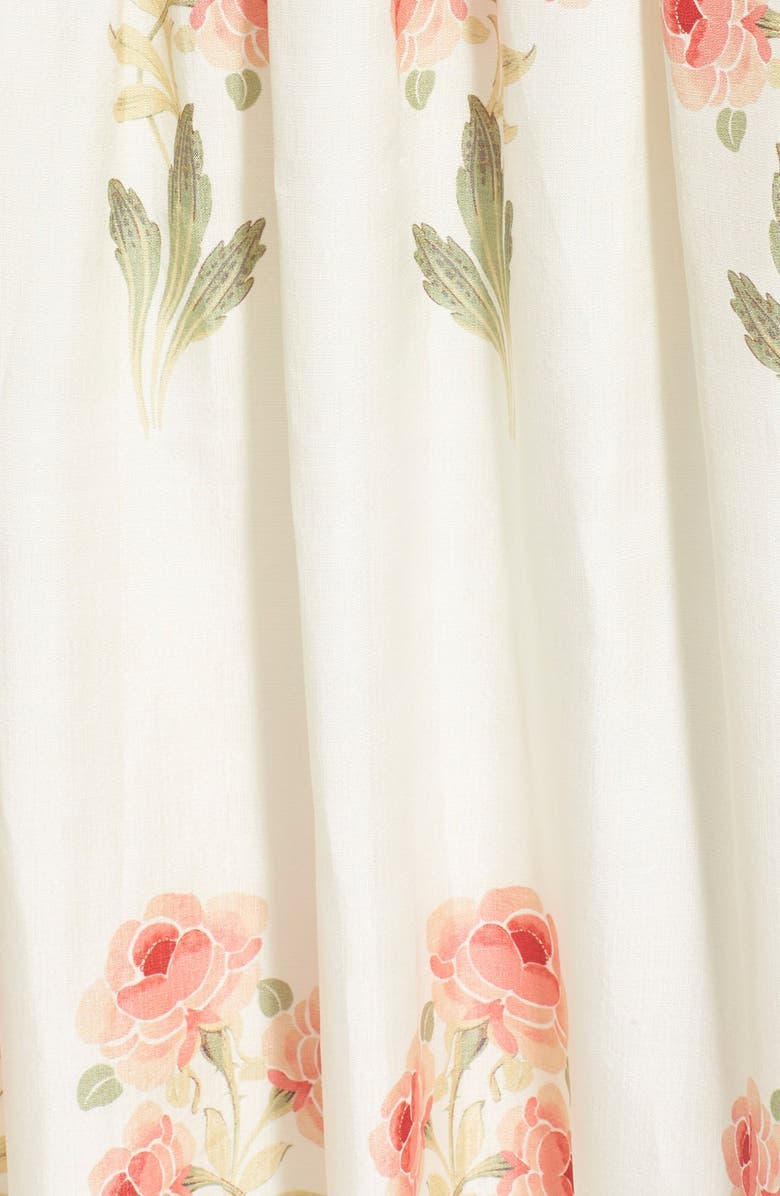 VILSHENKO 'Penny' Rose Print Raw Silk Midi Dress, Alternate, color, 