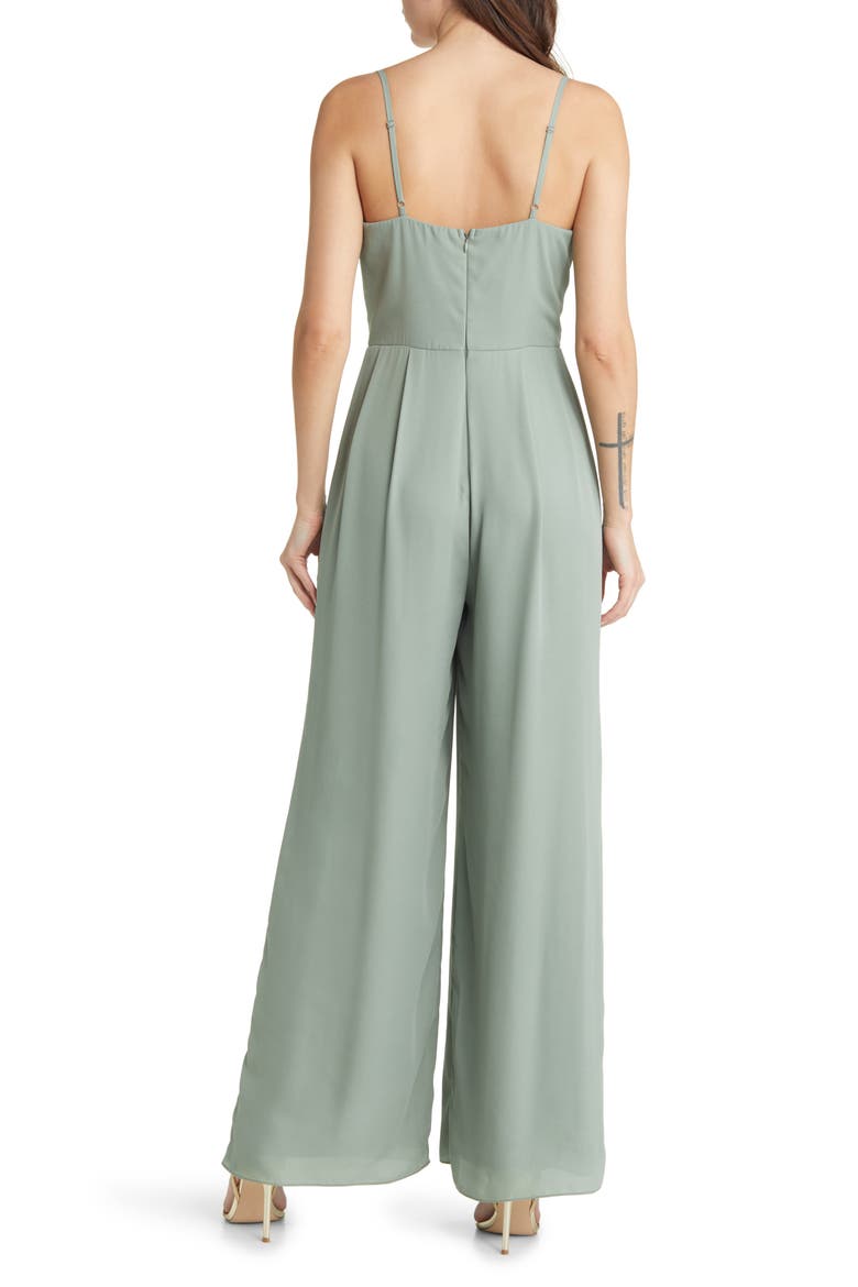 Call for Me Faux Wrap Jumpsuit, Alternate, color, SAGE GREEN
