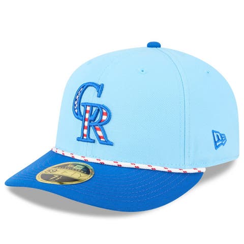 Men's New Era Light Blue/Blue Colorado Rockies 2025 Fourth of July Low Profile 59FIFTY Fitted Hat